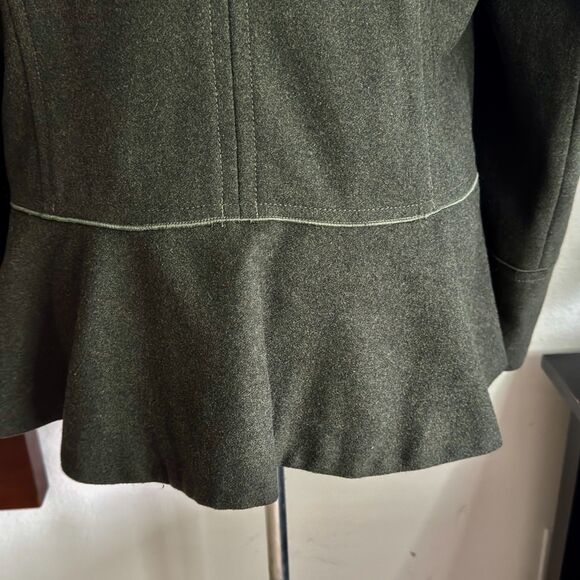 Banana Republic Olive Green Peplum Jacket by Mario Bellucci XL - Picture 8 of 11